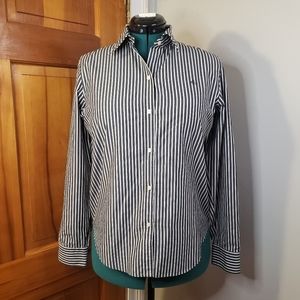 Lauren Ralph Lauren Women's Striped Long Sleeved Button Up Dress Shirt